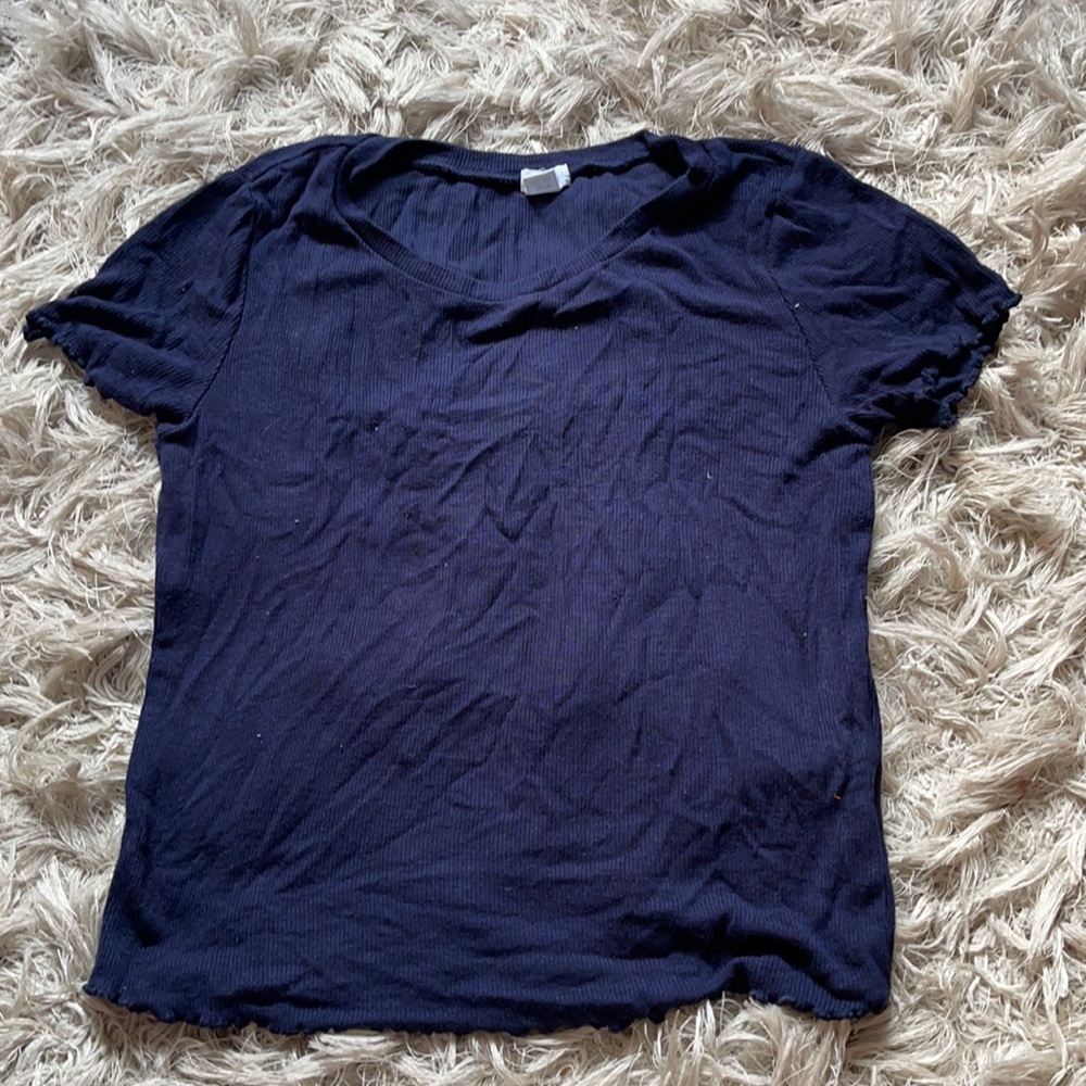 navy, detailed sleeved garage blouse